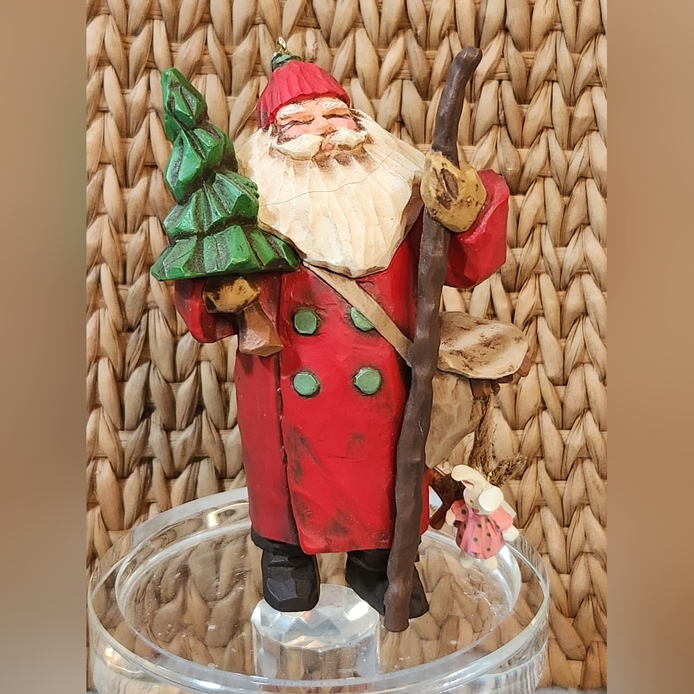 Making His Way Folk Art Americana Santa Keepsake Hallmark Ornament‎ In Box